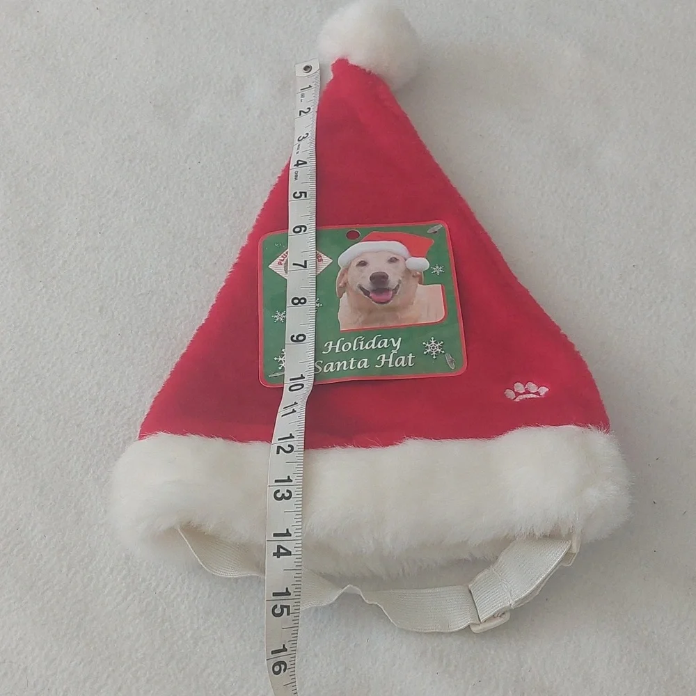 PLUSH PUPPIES Holiday Santa Dog Hat NWT